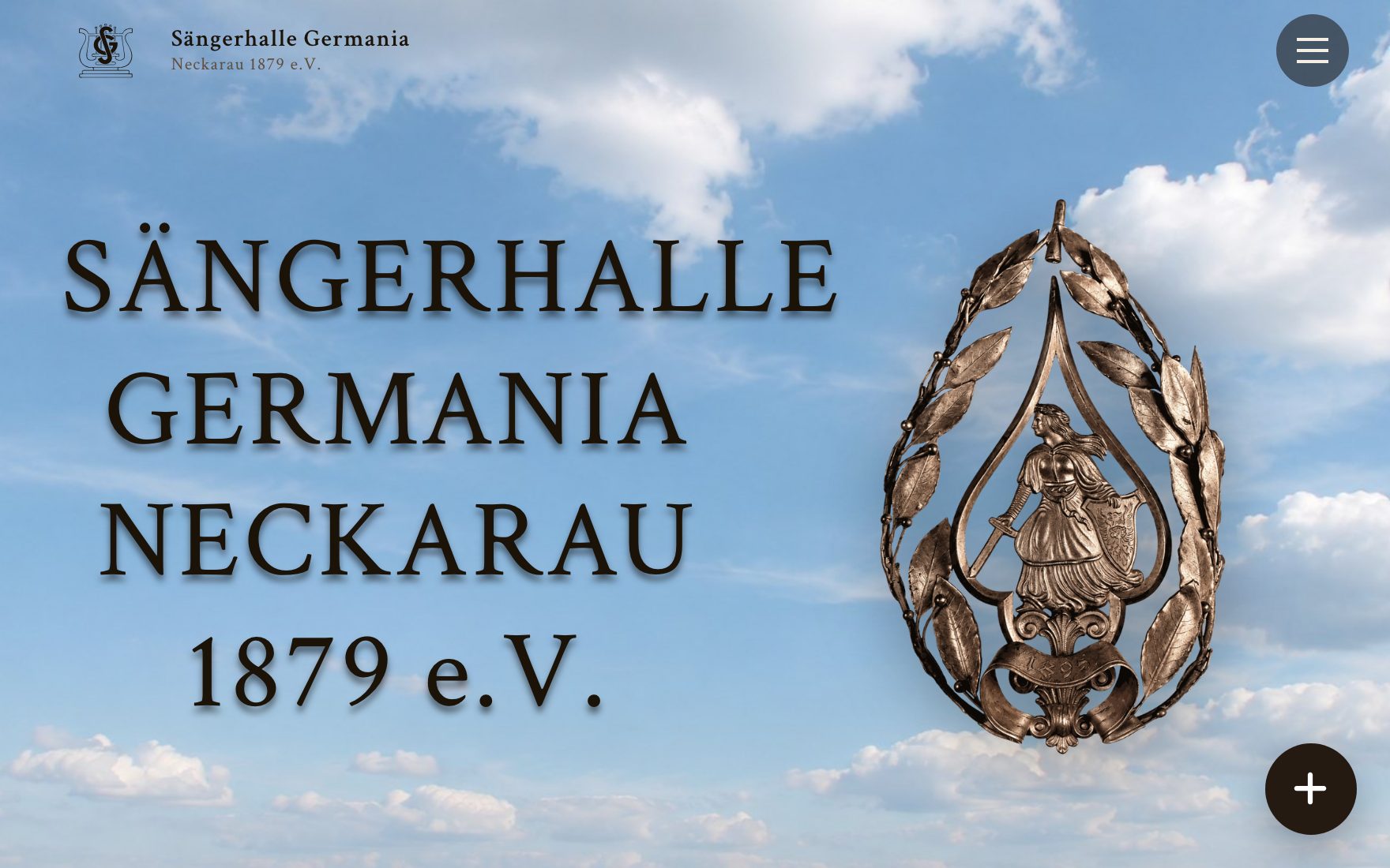 Website Sängerhalle Germania Neckarau in der Desktop-Ansicht
