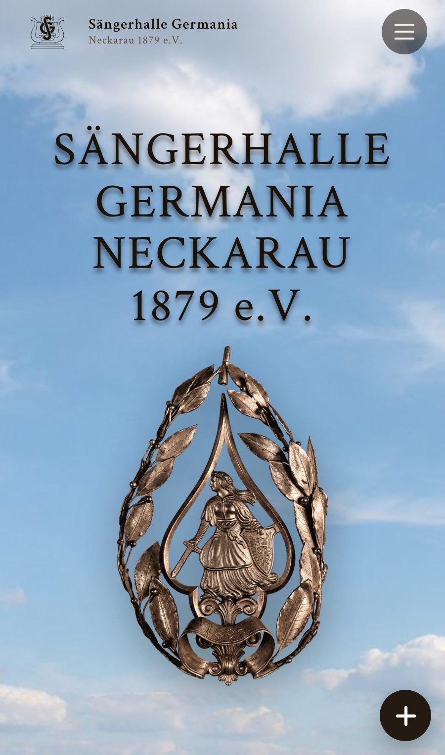 Website Sängerhalle Germania Neckarau in der mobilen Ansicht
